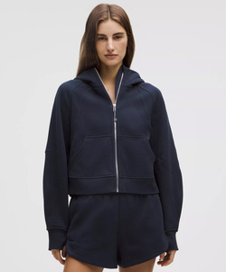 Sweat-shirt à capuche bleu surdimensionné pour femme, fermeture éclair intégrale, en molleton de coton épais, fabrication OEM - Product Image 1