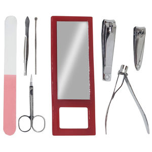 Portable Manicure Pedicure Set Stainless Steel Nail Care Grooming Kit with Clipper Cuticle Nipper Scissors <b>File</b> and Tweezers - Product Image 2