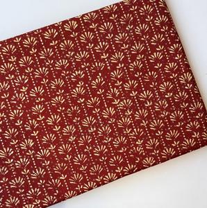 Tissu en coton indien imprimé à la main rouge, écologique, respirant, séchage rapide, motif floral Sanganeri Jaipur pour robes et sacs - Product Image 2
