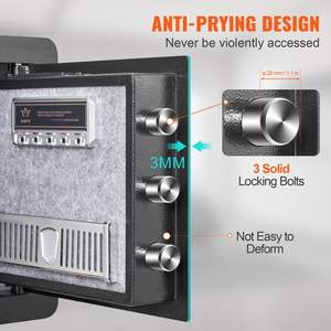 15.8 di stoccaggio in acciaio sicuro per la casa di 1.2 piedi cubi x 11.8x13.8 pollici per l'organizzazione di denaro e oro - Product Image 4