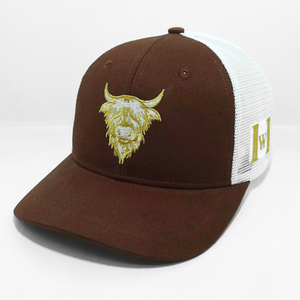 Gorra de camionero estilo vaquero personalizada OEM, gorra de 6 paneles estilo occidental con malla, logotipo bordado, etiqueta privada, gorra de béisbol estructurada al por mayor - Product Image 1