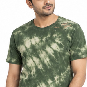 T-shirt tie-dye pour homme 100% coton, col rond, manches courtes, streetwear décontracté, fabrication sur mesure, vente en gros, usine de vêtements, livraison mondiale - Product Image 6