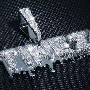 Mens <b>Iced</b> <b>Out</b> Rhodium Plated Silver Luxury Pendant Necklaces Set with Moissanite Hip Hop <b>Chain</b> Jewelry Collection - Product Image 2