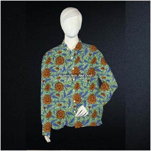 Camisa Túnica de Algodón con Estampado a Bloque, Camisa de Diseñador para Mujer, Estilo Boho Hippie, Camisa Informal, Hermosa Túnica de Algodón con Estampado a Bloque Hecho a Mano - Product Image 4