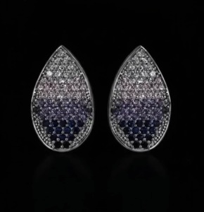 CZ Teardrop <b>Stud</b> <b>Earrings</b> Pair 925 Sterling <b>Silver</b> 5 Gram Sparkling Pave Crystal Statement <b>Earrings</b> <b>for</b> <b>Women</b> Elegant Jewelry - Product Image 4