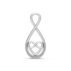 Colgante de Corazón Infinito con Diamante Cultivado en Laboratorio, Corte Brillante, Certificado IGI, Oro Blanco de 14K, Chapado en Rodio, Símbolo Romántico de Amor para Mujer - Product Image 1