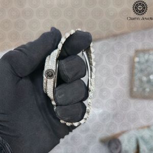 Charm_Jewells Fashion Stainless Steel Analog Quartz Watch With Black Leather Strap 38mm Irregular Case Luminous Hands - Product Image 1