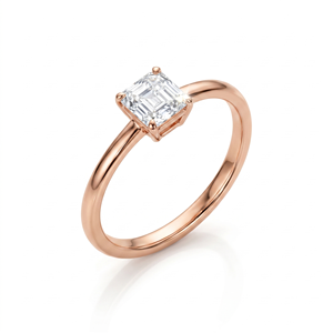 Minimalist Engagement Ring 10K 14K 18K Solid Solid Gold IGI Certified Asscher Cut Lab Grown Diamond Solitaire Ring Platinum Ring - Product Image 2