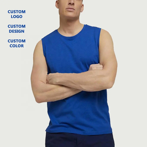 Customized Logo Gym <b>Stringer</b> <b>Vest</b> OEM Plain Sport Body Building Fitness Running Cotton Blank Mens Tank Top - Product Image 1