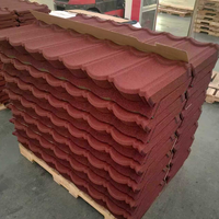 Hochwertige 0,5mm Steinbeschichtete Metalldachziegel Aluminium-Zink Außendachplatten für Ghana Tansania Villa Haus