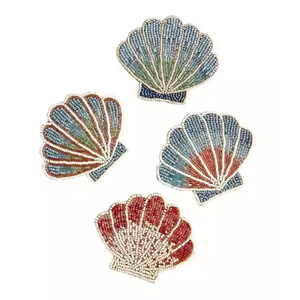 Reversible Bohemian Minimalist Glass <b>Bead</b> Cocktail <b>Coasters</b> Special Occasion Reusable Table Decor - Product Image 6