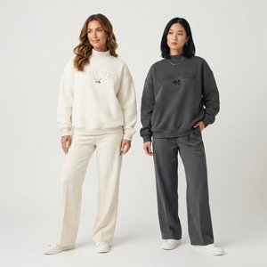 เสื้อสเวตเชิ้ตแฟชั่นไซส์ใหญ่พิมพ์ลายตัวอักษรตามสั่ง คอเต่า ทรงหลวม สวมใส่สบาย แต่งลายสก็อต สำหรับฤดูใบไม้ร่วง ขายส่ง - Product Image 5