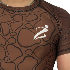 เสื้อแรชการ์ดแขนสั้นสำหรับวิ่งออกกำลังกายและเล่นกีฬา ผลิตตามสั่งขายส่ง แห้งเร็ว ผลิตจากโพลีเอสเตอร์ สำหรับผู้ชาย - Product Image 3