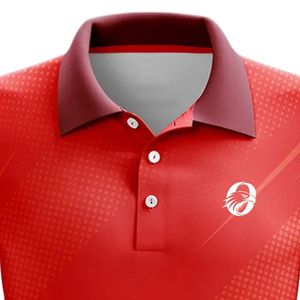 Maillot de cricket rouge pour homme, col polo, chemise d'équipe athlétique, vêtements de sport légers, uniforme respirant, entraînement, match, compétition - Product Image 3