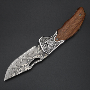 Handmade Damascus Steel Pocket Knife Premium Folding Pattern Steel Outdoor <b>Camping</b> Hiking Fishing Travel Utility <b>Tool</b> - Product Image 2