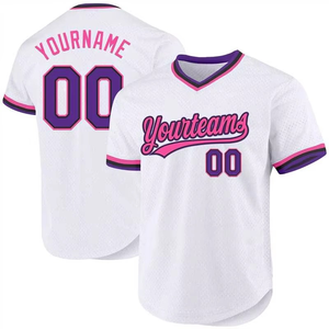 Maillot de baseball et de softball unisexe personnalisé en gros, col en V, maille respirante, séchage rapide, léger, antibactérien, pour équipes sportives - Product Image 3