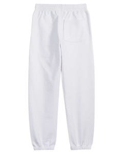 Pantalones Deportivos Unisex de Algodón Blanco, Cintura Elástica, Bolsillos Laterales, Estilo Casual para Otoño, Corte Regular, Diseño Sólido de Peso Medio - Product Image 1
