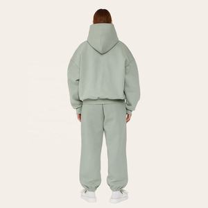 Ensemble de survêtement unisexe 100% coton avec sweat à capuche et pantalon de jogging, impression de logo personnalisée - Product Image 3