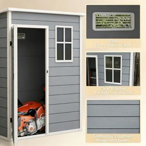 Capanno da Giardino Moderno per Esterni, Grande Casetta Porta Attrezzi Industriale in PVC Ecologico e Acciaio Zincato Impermeabile, Ideale per Riporre Biciclette - Product Image 5