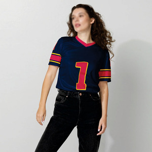 Jersey de Fútbol Americano Personalizado Premium para Mujer, Unisex, Cuello en V, Transpirable, Ropa Deportiva de Poliéster, Fabricante Mayorista OEM, EE. UU. - Product Image 3