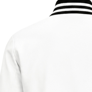 Black Custom Greek Letter Coach <b>Jacket</b> with <b>White</b> Embroidery Crest Logo Snap Button Front Long Sleeve College Team Windbreaker - Product Image 3