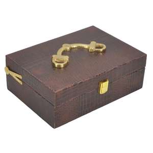 Crocodile Leather Box Handmade Luxury Gift Boxes & <b>Bins</b> Eco Friendly Lightweight Luxury Storage Box Gold Horse Bit Style Latest - Product Image 2