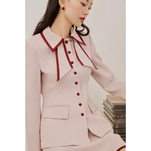 ชุดสูทกระโปรงสีแดงสำหรับผู้หญิง พร้อมส่ง ชุดทำงานทันสมัยสำหรับออฟฟิศ ขายส่งจากโรงงานโดยตรง - Product Image 3