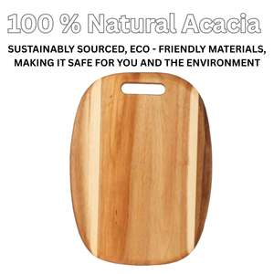 Tabla de cortar redonda de madera de acacia con asa, rústica, para picar y servir, para charcutería, queso, pizza, pan, para exportación - Product Image 3