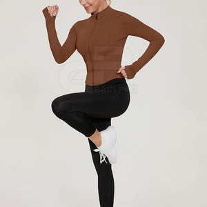 Premium Women <b>Yoga</b> <b>Jacket</b> Quick Dry Soft Touch Material Long Sleeve Slim Fit Zippered Sports <b>Jacket</b> For <b>Yoga</b> - Product Image 6