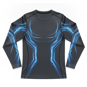 Camiseta de Compresión Lisa al por Mayor, de Secado Rápido, para Hombre, Ropa Deportiva, con Logotipo Personalizado, Camiseta Interior de Compresión, de Fábrica - Product Image 3