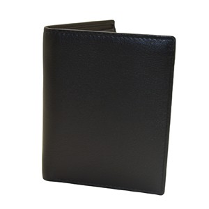 <b>Men's</b> Genuine Leather Bifold <b>Wallet</b> Slim Fold Closure <b>Black</b> Minimalist Design Daily Use RFID Feature Cute Card Holder Coin - Product Image 1