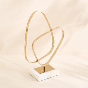 Escultura Abstracta Dorada para Decoración del Hogar, Pieza Decorativa Artística Moderna para Sala de Estar, Oficina, Escritorio, Estante o Acento Decorativo - Product Image 6