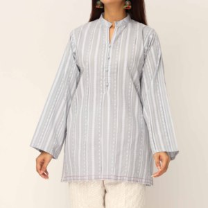 Camisa de jacquard teñida de hilo para mujer PS5327 Blusa y top de 1 pieza - Product Image 4