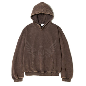 Service OEM : Sweat à capuche en coton délavé à l'acide, style streetwear, direct usine, personnalisation de marque, commandes en gros, marché d'exportation - Product Image 1