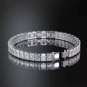 Lab Grown Diamond Tennis <b>Bracelet</b> for Women, Emerald Cut Diamond Tennis <b>Bracelet</b>,14K Solid Gold Diamond Women's <b>Bracelet</b> - Product Image 2