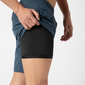 Pantalones cortos deportivos de poliéster para hombre con logotipos traseros, ropa deportiva, pantalones de entrenamiento físico, pantalones de gimnasio, pantalones cortos de sublimación para hombre - Product Image 2