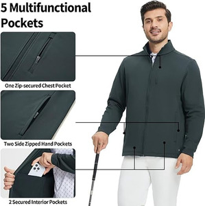 Chaqueta Softshell LUCIVA para Hombre, Corte Ajustado, Lona Recubierta, Cuello Alto, Transpirable, Ecológica, Resistente a la Intemperie, Lista para el Invierno - Product Image 4