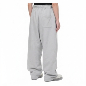 Custom Oversized Sweatpants <b>Mens</b> Heavyweight Plain Grey <b>Wide</b> <b>Leg</b> Track Pants Streetwear Loose Fit Elastic Waist Baggy <b>Trousers</b> - Product Image 2