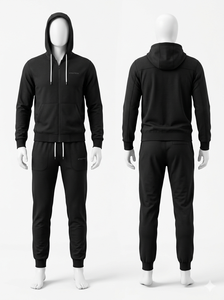 ชุดวอร์มมีฮู้ดสีดำสำหรับผู้ชาย ATHLETECH กางเกงจ็อกเกอร์กีฬา ชุดกีฬา - Product Image 1