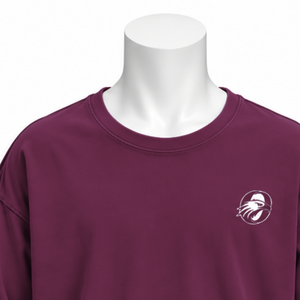 T-shirt à manches longues oversize Wine Reversed LS, effet vintage, 100% coton, épaules tombantes, coupe ample, streetwear décontracté pour homme - Product Image 3