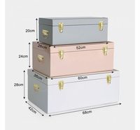 Coffre de rangement métallique de luxe, boîte décorative pour souvenirs, organisateur empilable pour couvertures et vêtements, avec quincaillerie dorée