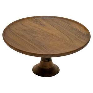 Support à gâteau rustique en bois massif avec base surélevée pour célébrations de fiançailles, desserts et événements de restauration - Product Image 1