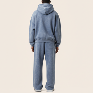 Survêtements pour hommes personnalisés avec logo sur le devant, fermeture éclair intégrale, 100% coton, de haute qualité, respirants, confortables, grande taille, pour l'hiver - Product Image 3