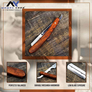 Rasoir droit de barbier à lame unique avec logo personnalisé, vente en gros, faible MOQ, rasoir de barbier en acier inoxydable - Product Image 4