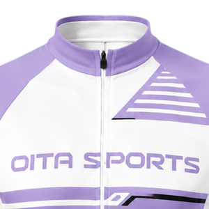 Lavender <b>White</b> Custom <b>Cycling</b> <b>Jersey</b> Shorts Set Short Sleeve Full Zip Quick Dry Padded Bicycle Uniform Team Racing Training - Product Image 3