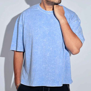 Wholesale <b>Burgundy</b> Acid Wash Oversized T <b>Shirt</b> <b>Men</b> Heavyweight 100% Cotton Vintage Washed Streetwear Tee Custom Logo - Product Image 4