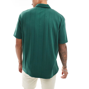 T-shirt décontracté à manches courtes pour homme, 100 % coton, tricoté, respirant, boutonné, 220g, personnalisé, haute qualité, vente en gros, pas cher - Product Image 2