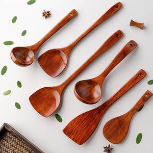 Couverts de cuisine en bois, cuillère, fourchette, ustensiles de table, accessoires de service, pour la maison, le restaurant, le café, utilisables en salle à manger, lavables au lave-vaisselle - Product Image 4