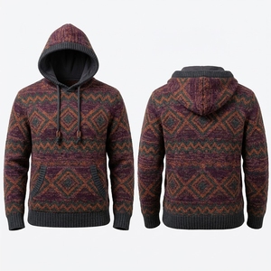 Sweat-shirt à capuche en jersey tricoté épais 500 GSM en coton, coupe oversize à épaules tombantes, style streetwear, coupe classique pour homme - Product Image 1
