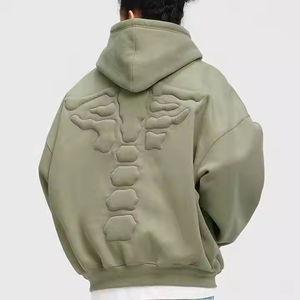 Sudadera con Capucha Unisex al por Mayor 2026, 400gsm, con Relieve 3D, Talla Grande, para Hombre, de Alta Calidad, Personalizada, con Estampado, Estilo Urbano - Product Image 4